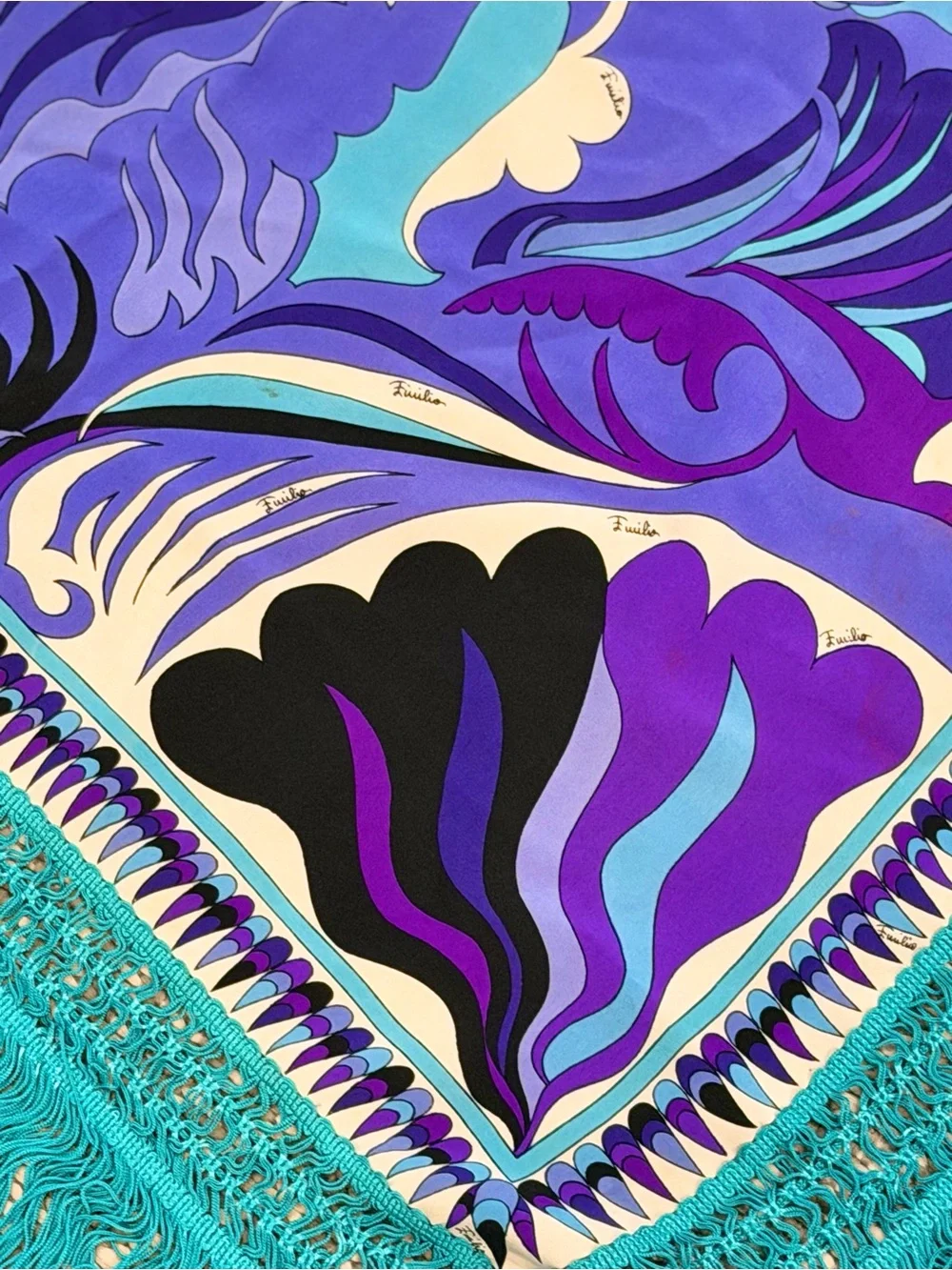 Authentic Vintage 1970s Emilio Pucci Silk Jersey Shawl / Scarf – 55” Square